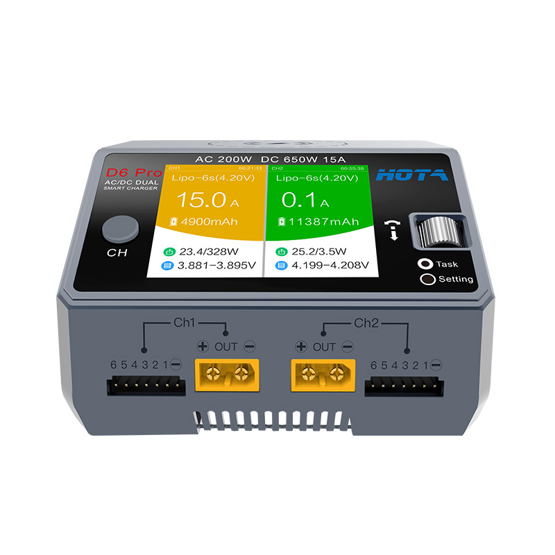 HOTA D6 Pro AC 200W / DC 650W  - đánh giá và giá Hota D6 Pro Dual Lipo Charger