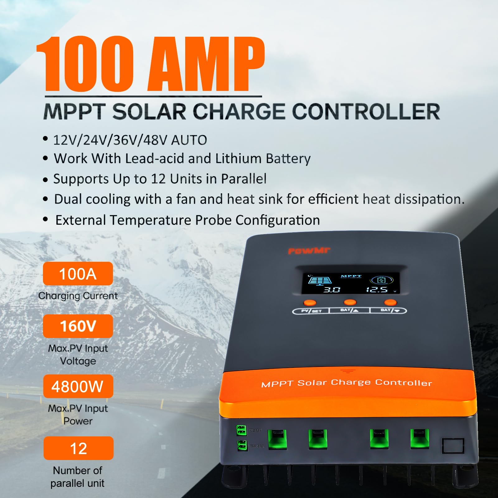 PowMr 100A MPPT Solar Charge C - đánh giá và giá Lifepo4 12V 100Ah Bms Bluetooth